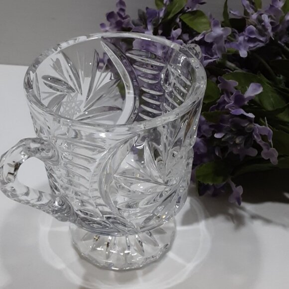 Pinwheel Crystal Footed Sugar Bowl Buzzstar Vintage - Picture 7 of 9
